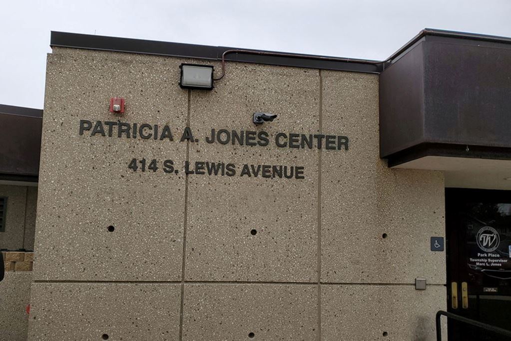 New signage for old Park Place building. TEXT: Patricia A. Jones Center.